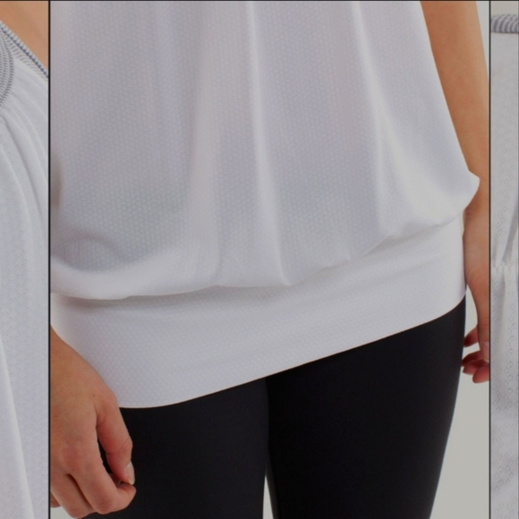 Lululemon No Limits Tank, Size 4, White/Wee Stripe White Fossil - Picture 4 of 12